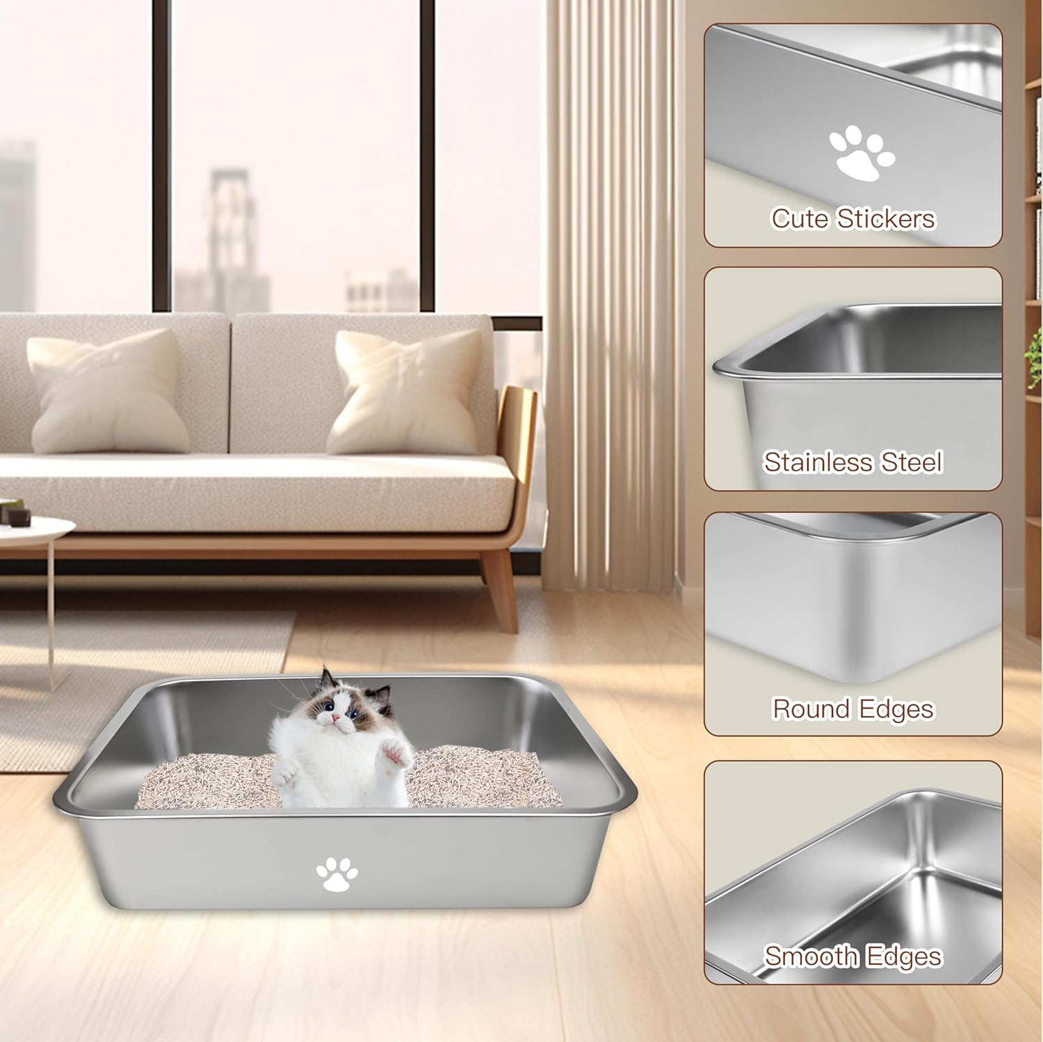 Stainless Steel Cat Litter Box - مراجعة Pet X Supplies & Tack Grooming وسعره